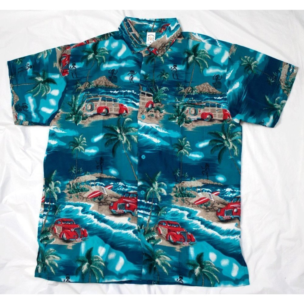 Creations Mens Short Sleeve Tropical Hawaiian Shir